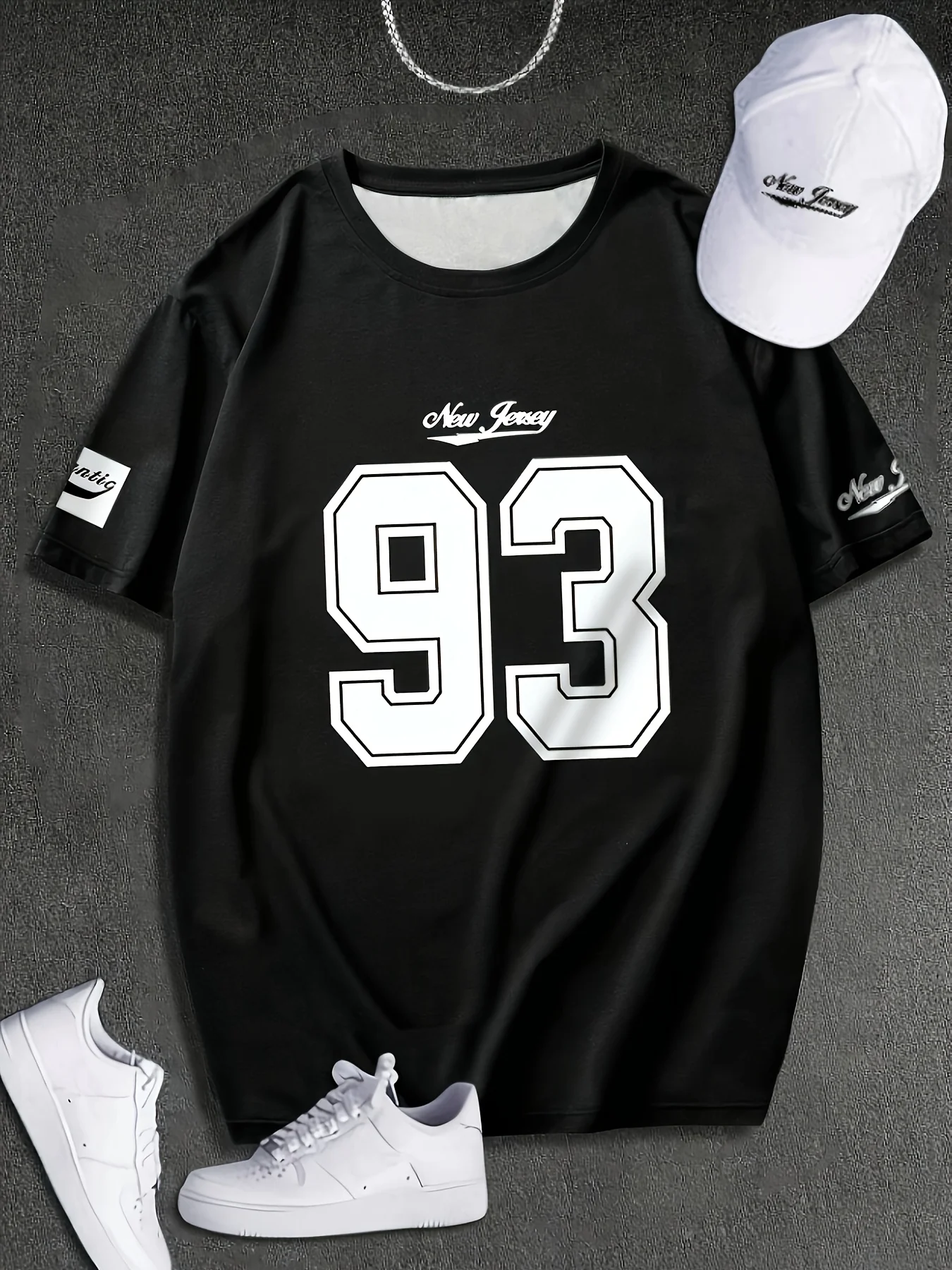 الرجال العصرية رقم 93 الجرافيك المحملة الملابس Crewneck كرة القدم جيرسي قصيرة الأكمام الصيف عادية كبيرة الحجم الرجال الرياضة فضفاض بلايز #6