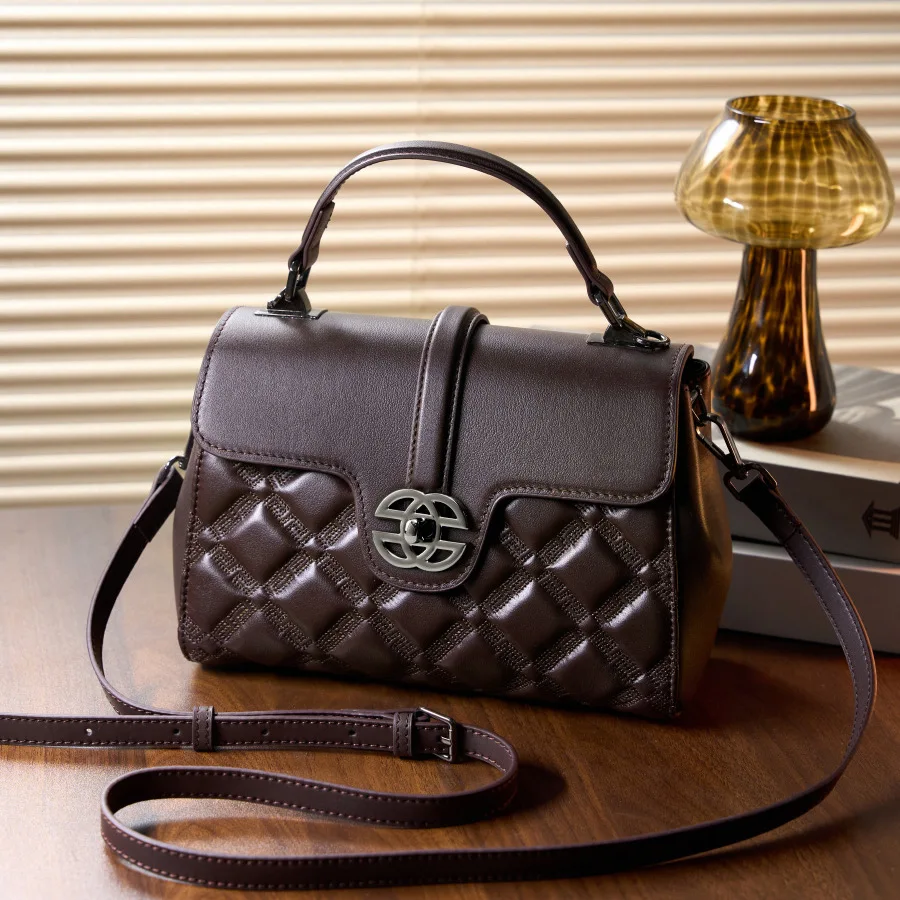 

2025 New Arrival Genuine Leather Women Tote Large Capacity Mom Bag Premium Crossbody Handbag Black Top Grain Cowhide Style