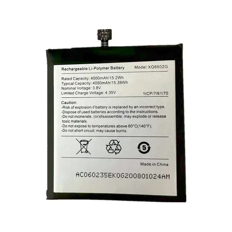 New 3.8V 4050mAh 15.39Wh Mobile Phone Batteries Repalcement XQ6602G Battery For Caterpillar CAT S62