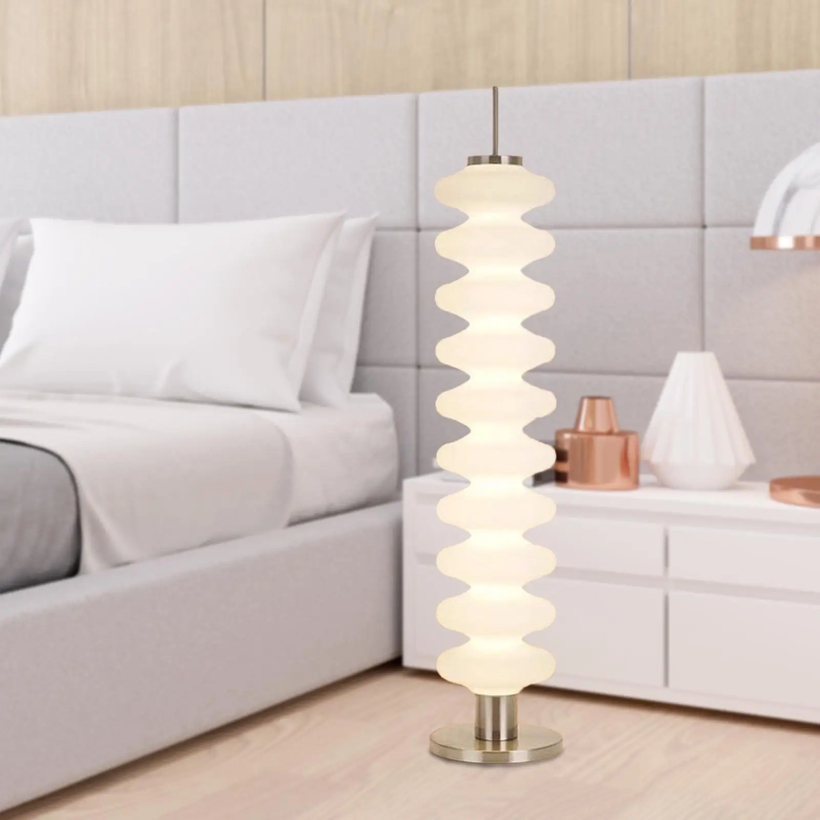 مصباح أرضي قائم من الأكريليك غطاء خفيف لغرفة المعيشة الحديثة