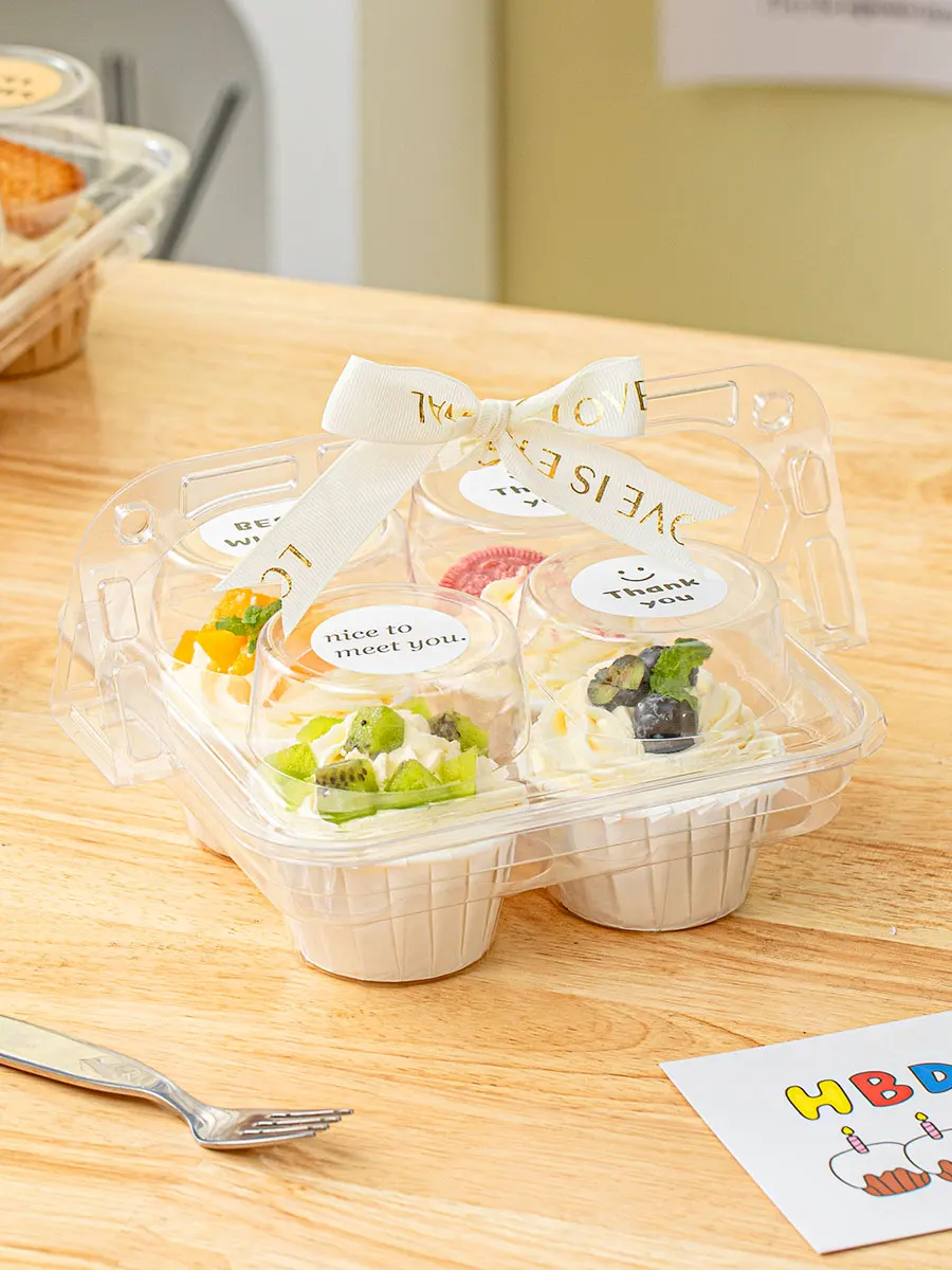 

Transparent Plastic Cupcake Paaging Box Handheld Individual id Decoration Kitchen Baking DIY Utensils Storage Container