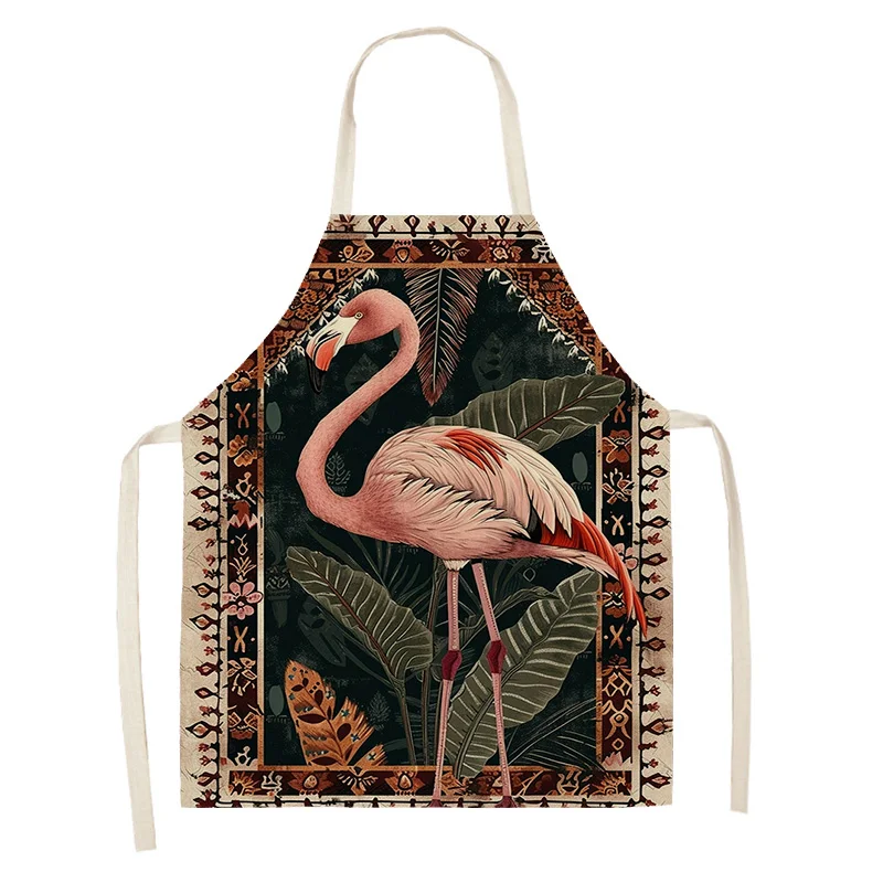 Women's kitchen apron Linen man Children's Big size Child girl Waterproof funny Half Work Coffee amini flamingos nordic simple