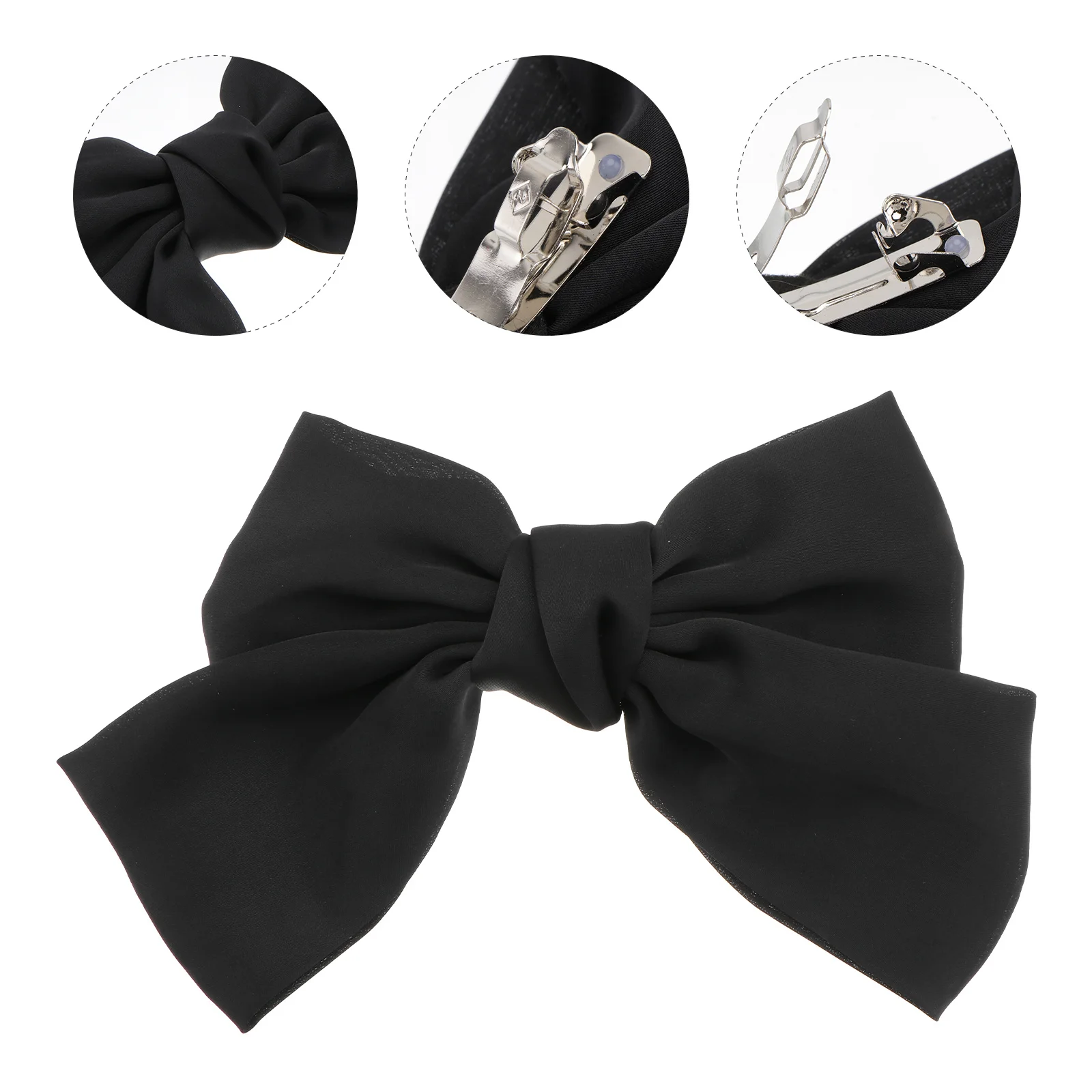 

1 шт., заколка для волос с бантом, тканевый материал, прочный, долговечный, уникальный подарок для женщин, женская праздничная одежда, черная заколка для волос