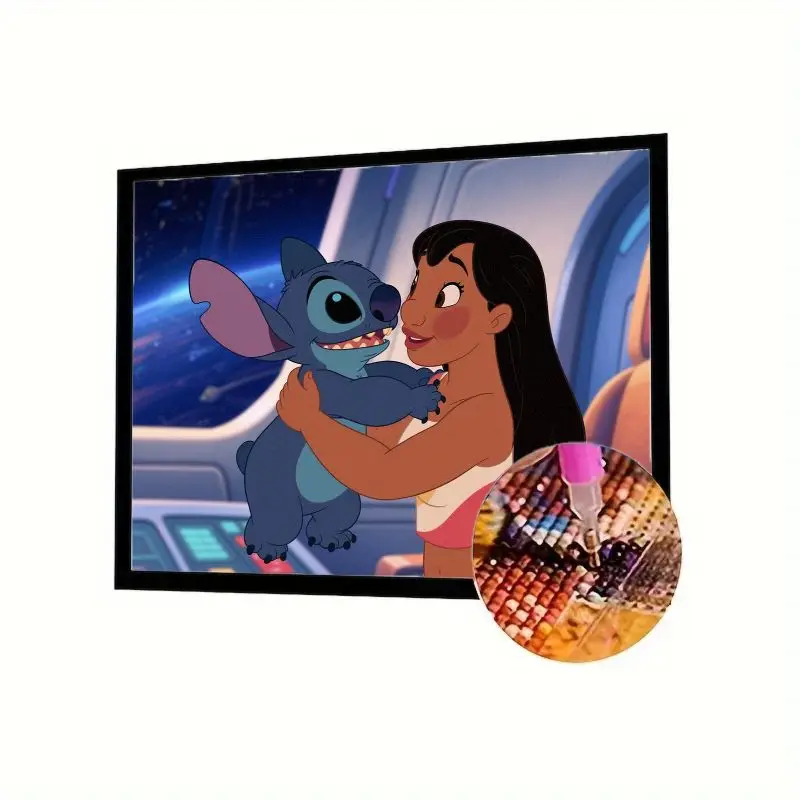 

1 шт. Disney Lilo & Stitch Hugging 5D Diamond Painting Kit - Full Drill Crystal Rhinestone Gem Art для взрослых и детей, популярная карикатура