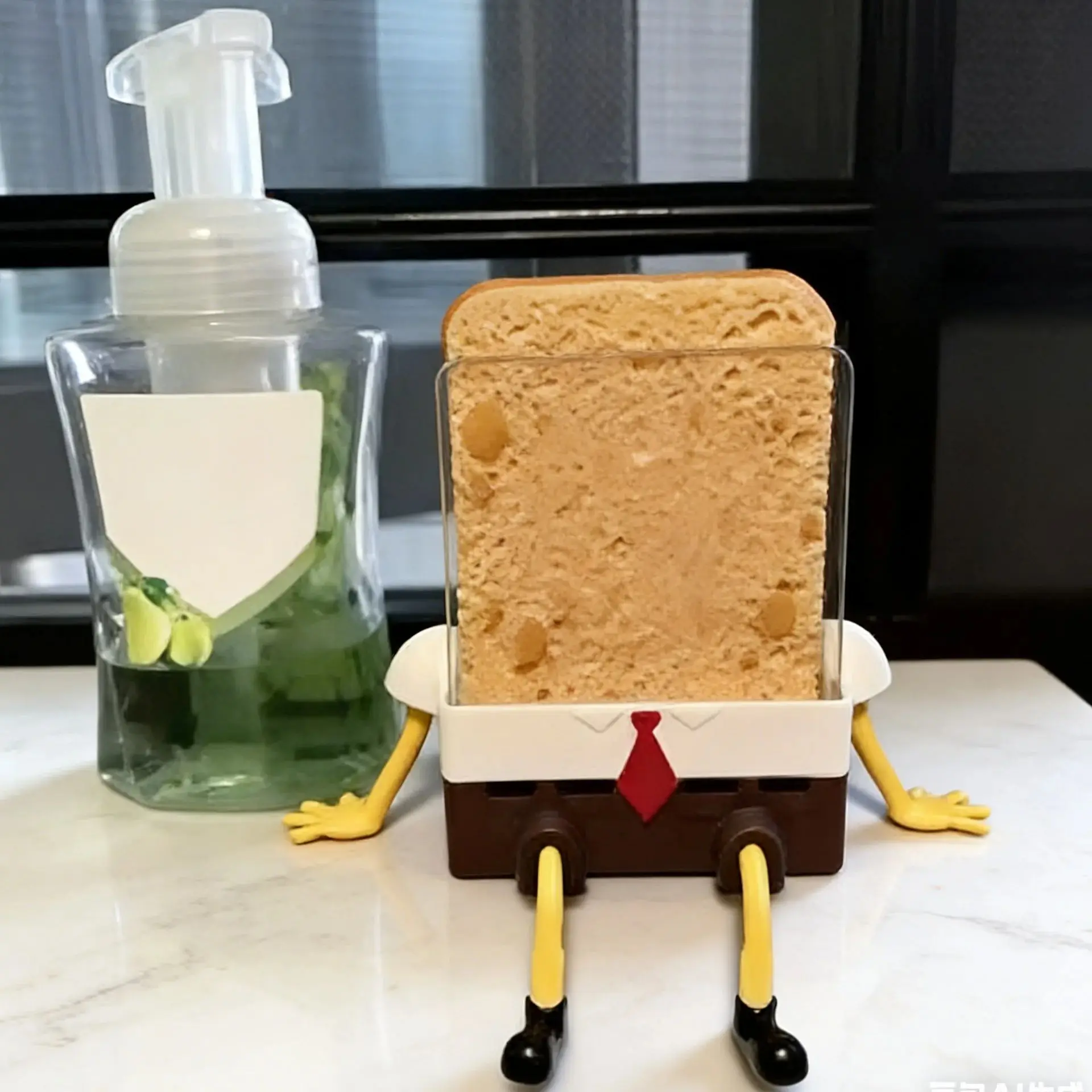 2-Pack Cartoon Sponge Desk Accessories Desktop Organizer Draining Rack Kitchen Sink Sponge Holder Cute Office Supplies