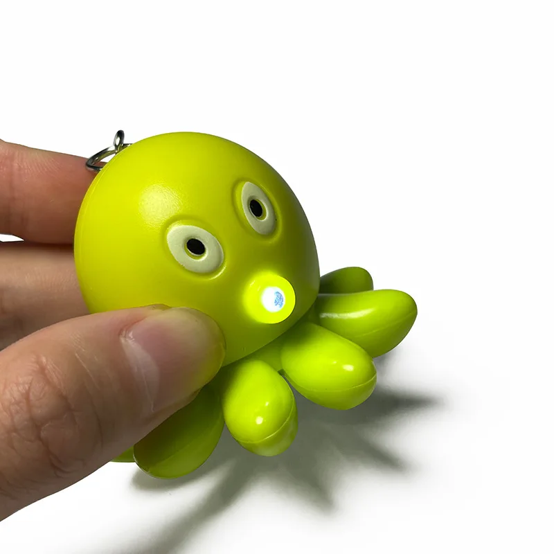 

Мультяшный силиконовый осьминог, светодиодные фонари, светящаяся игрушка со звуком, брелок для ключей, кулон, милый светящийся гаджет в виде осьминога, креативные подарки