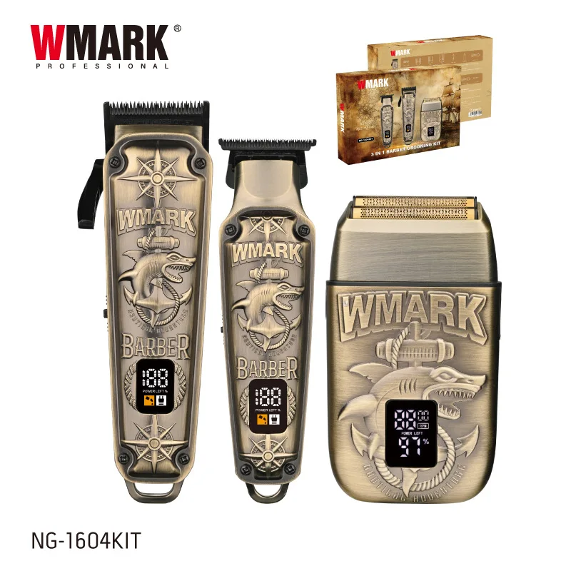 WMARK Hair Clipper NG-1604 Electric Clipper Engraving Shaver charging 3-piece hair salon set