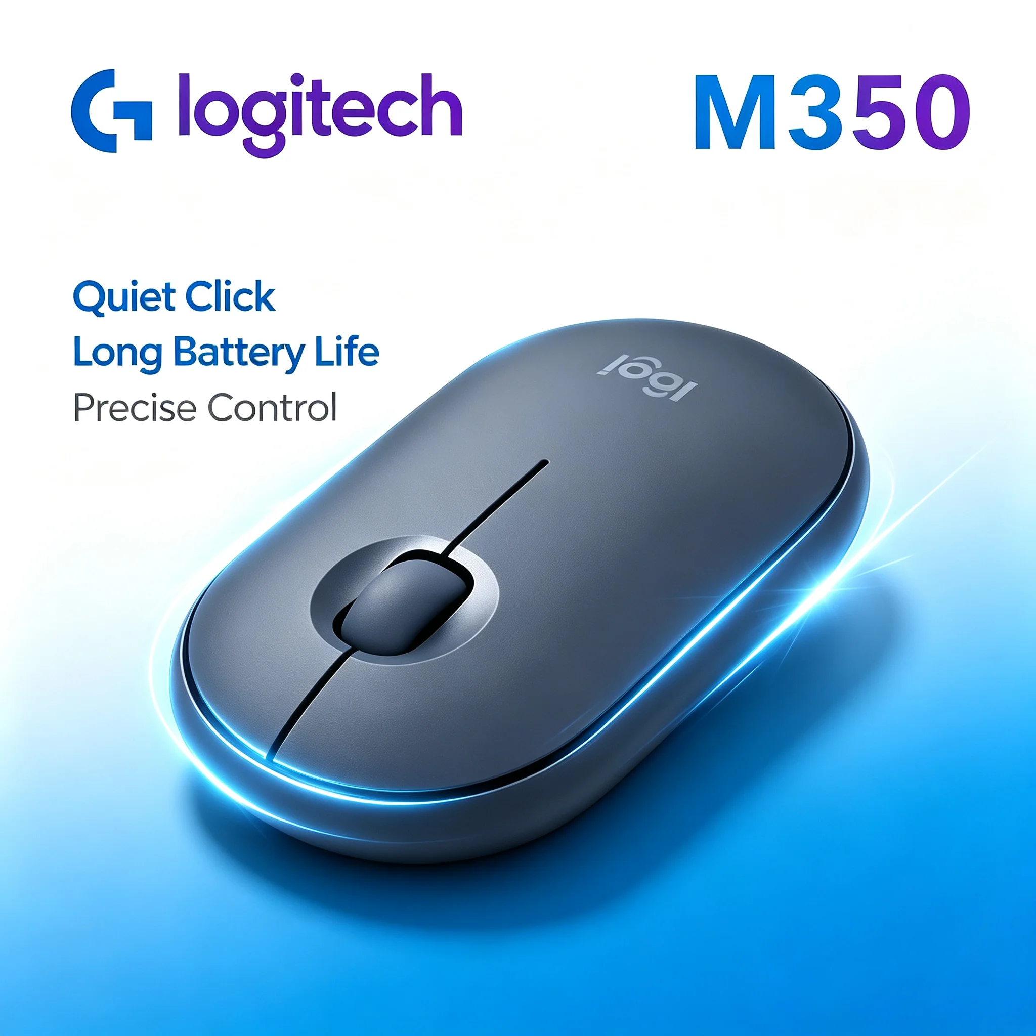 Travel Friendly Logitech M350 Wireless 2.4G mouse Silent Operation Mice for Laptop