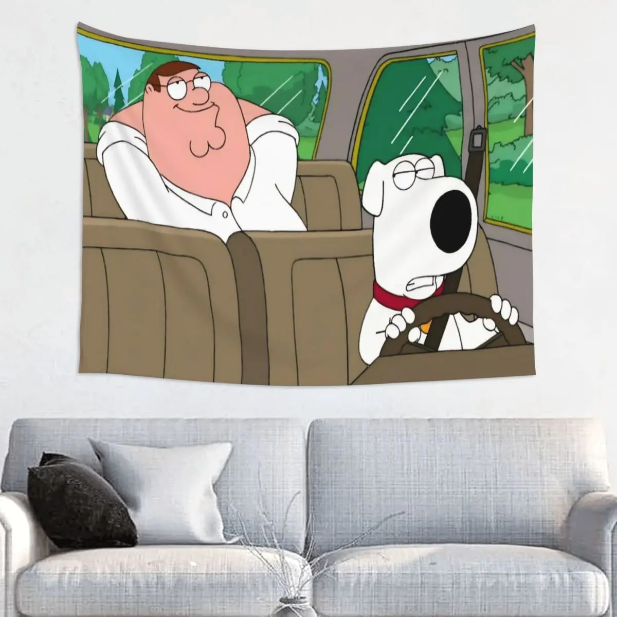 Familys Guys Anime Tapestry Hippie Polyester Wall Hanging Brian Dog Drive Wall Decor Table Cover Art Tapestries