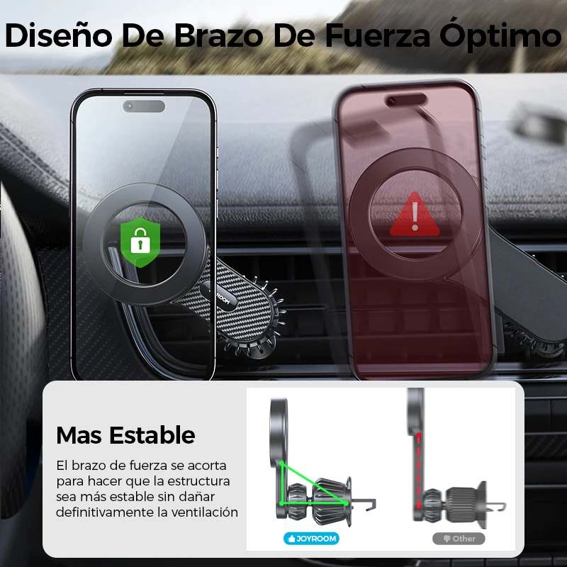 Soporte magnético para coche Joyroom, universal, para ventilación, compatible con iPhone, Samsung, LG, Google Pixel, etc. 2