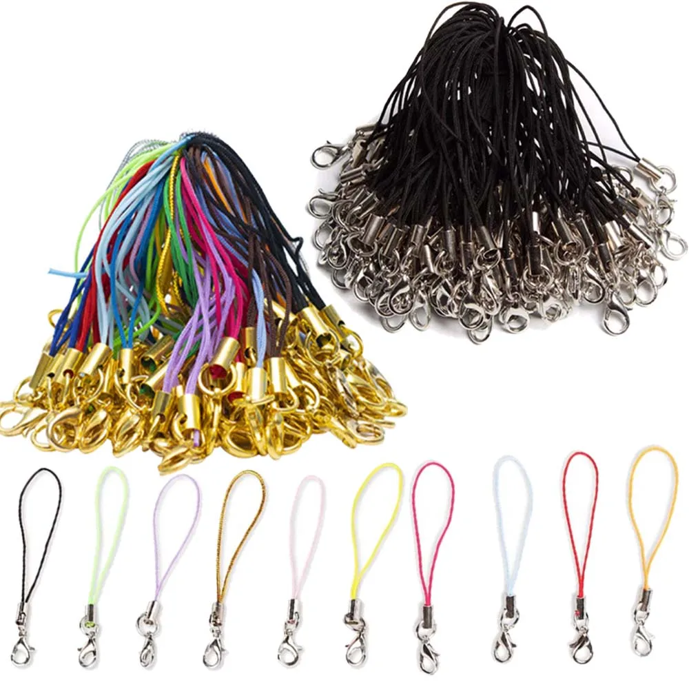 50/100Pcs Kleurrijke Karabijn Lanyard Strap Cord Touw Voor Diy Sleutelhanger Sleutelhanger Mobiele Telefoon Charm Maken levert Accessoires