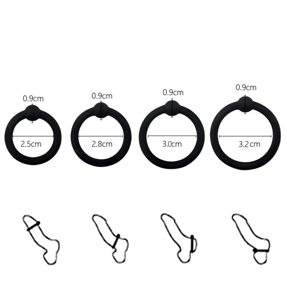 4 قطعة حلقات قفل القضيب سيليكون كوكرينج القضيب توسيع الجنس لعب للرجال تأخير القذف وقت طويل دائم خواتم الديك الذكور