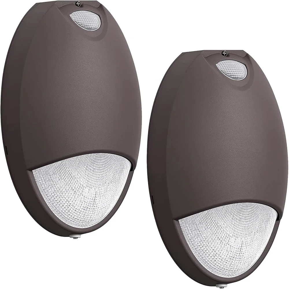 Waterproof  Emergency Light with Battery Backup Photocell Sensor Self Test Diagnostics Commercial Outdoor Wall Fixture