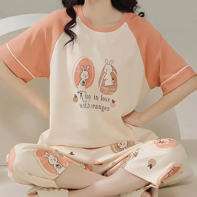 Sleepwear Women's Clothing Summer Short Sleeve Thin Home Loose Casual Soft High Quality Affordable Cool Skinny Comfortable Sweet