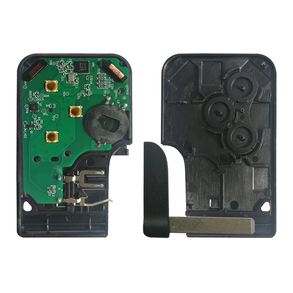 XNRKEY 3 Button Smart Card Remote Key For Renault Megane Keyless Go Car Without Logo Words PCF7943/7942A Chip 434Mhz