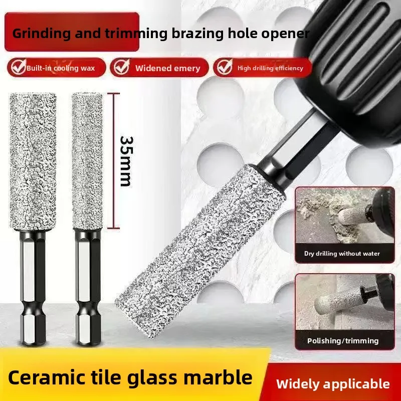 Integrated Diamond Stone Hole Saw Bit, Dry Cut Drill for Kitchen Bathroom Countertop, Marble Tile Edge Polishing Hole Expander