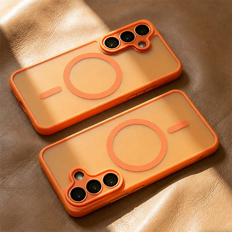 Luxuriöse matte Hülle für Samsung Galaxy S26 S25 S24 S23 Ultra Plus FE A56 A36 A26 A17 S25Edge für MagSafe kabelloses Laden