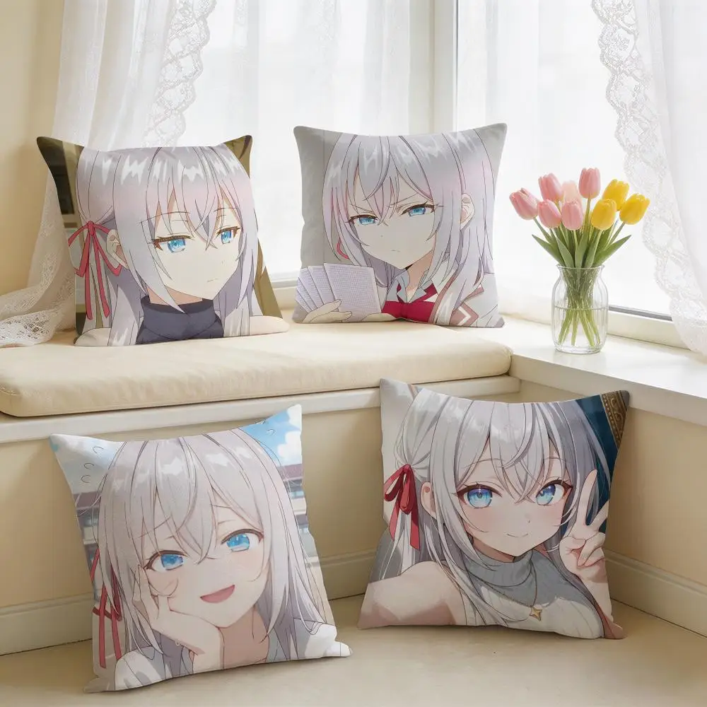 Kawaii A-Alya Feelings In Russian Cushion Cover Square Short Plush Pillow Case Living Room Sofa Home Decor Funda 40X40