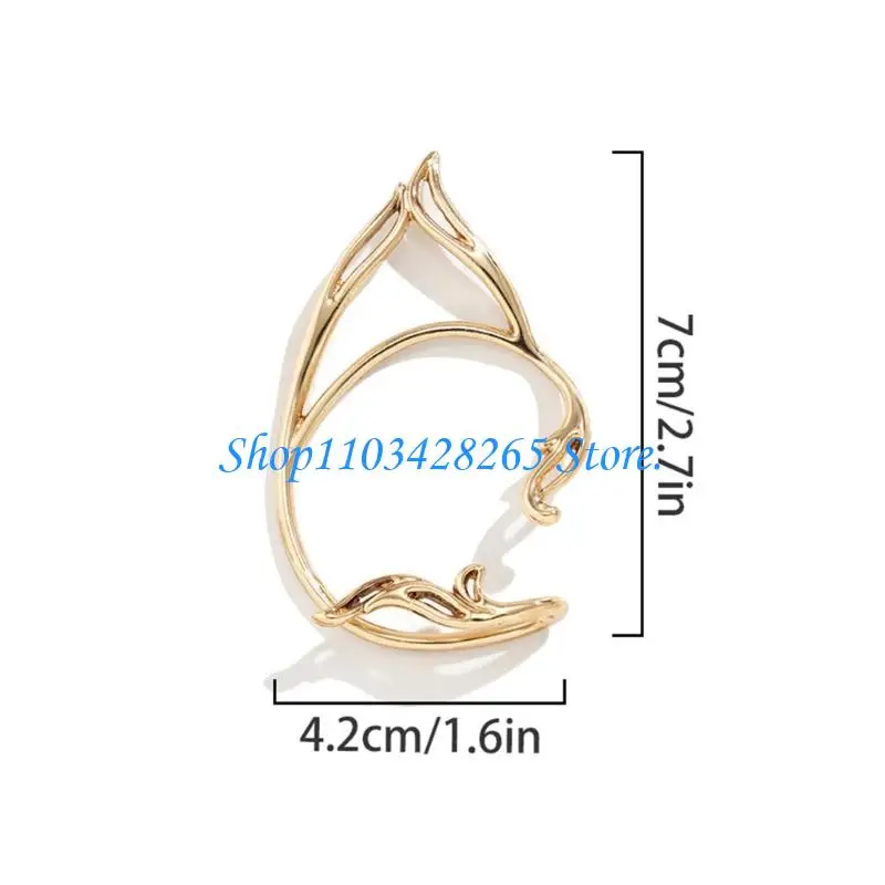 Modern Earrings Cuff Ear Clips Abstract Cutout For Themed Parties And Artistic Occasion G2TE