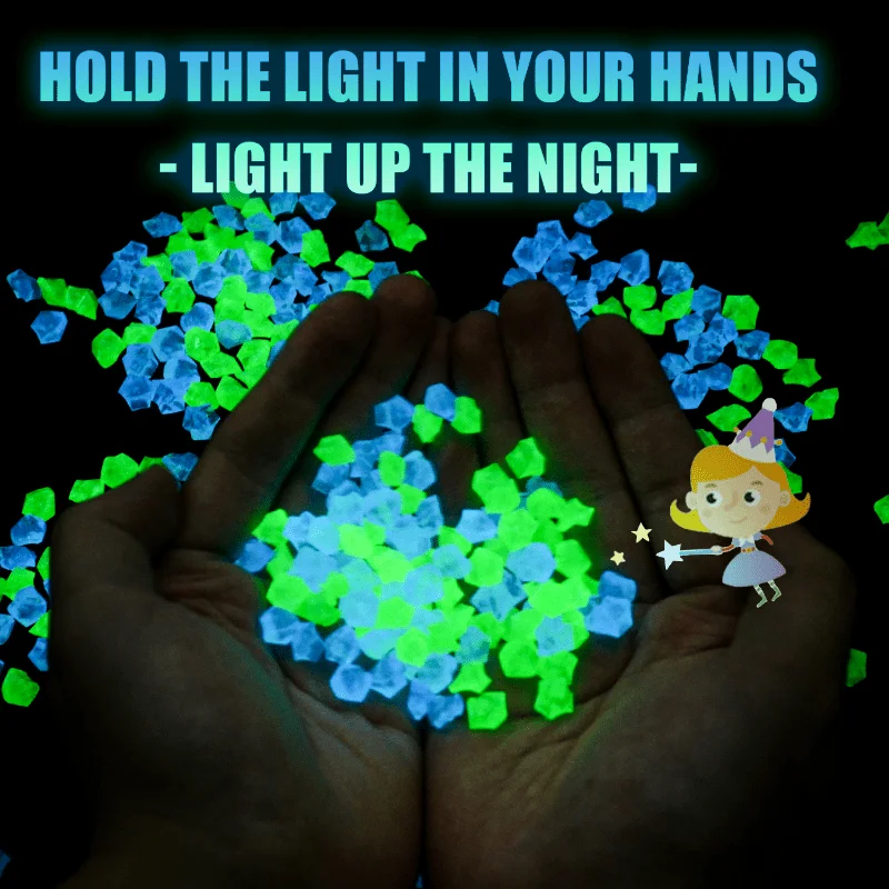 300 Pcs Garden Decoration Pebbles Luminous Stone Glow In Dark Decorative Pebbles Outdoor Fish Tank Aquarium Decoration