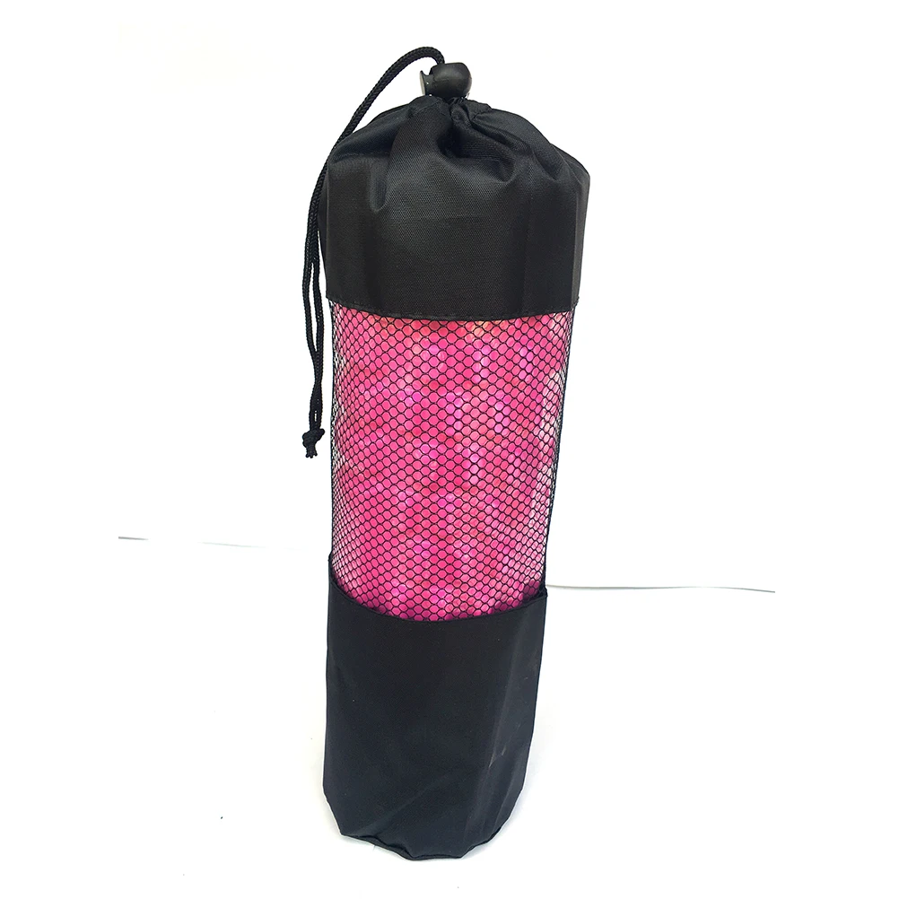 

Yoga Column Net Bag Durable Canvas Material Sports Gym Mesh Pouch Organizer Drawstring Bags For Yoga Mat Foam Roller Camping