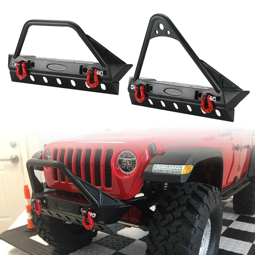 Metalowy zderzak przedni Ajrc ze światłami do 1/10 Rc Crawler Trx4 Defender Axial Scx10 90046 Scx10 Iii Axi03007 Axi03003 Upgrade