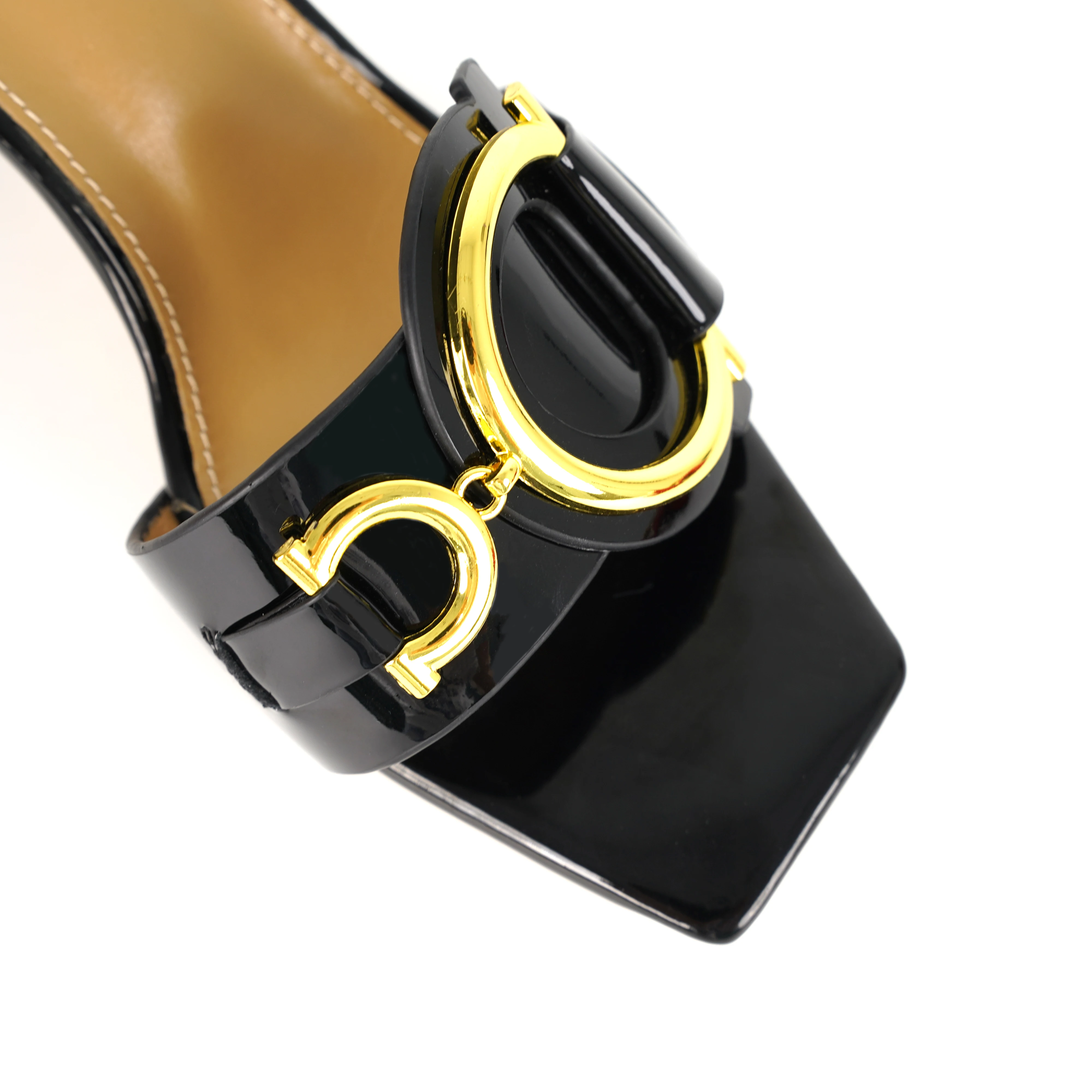 Fashion ladies high heels luxury leather slippers square toe women\'s shoes suitable for party and banquet slippers size 44