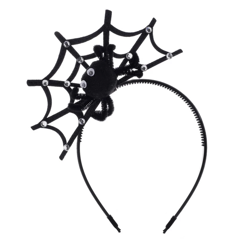 Women Girls Halloween Spider Web Shape Headband Rave Party Novelty Cosplay Costumes Accessories for Adults Kids Photography Prop