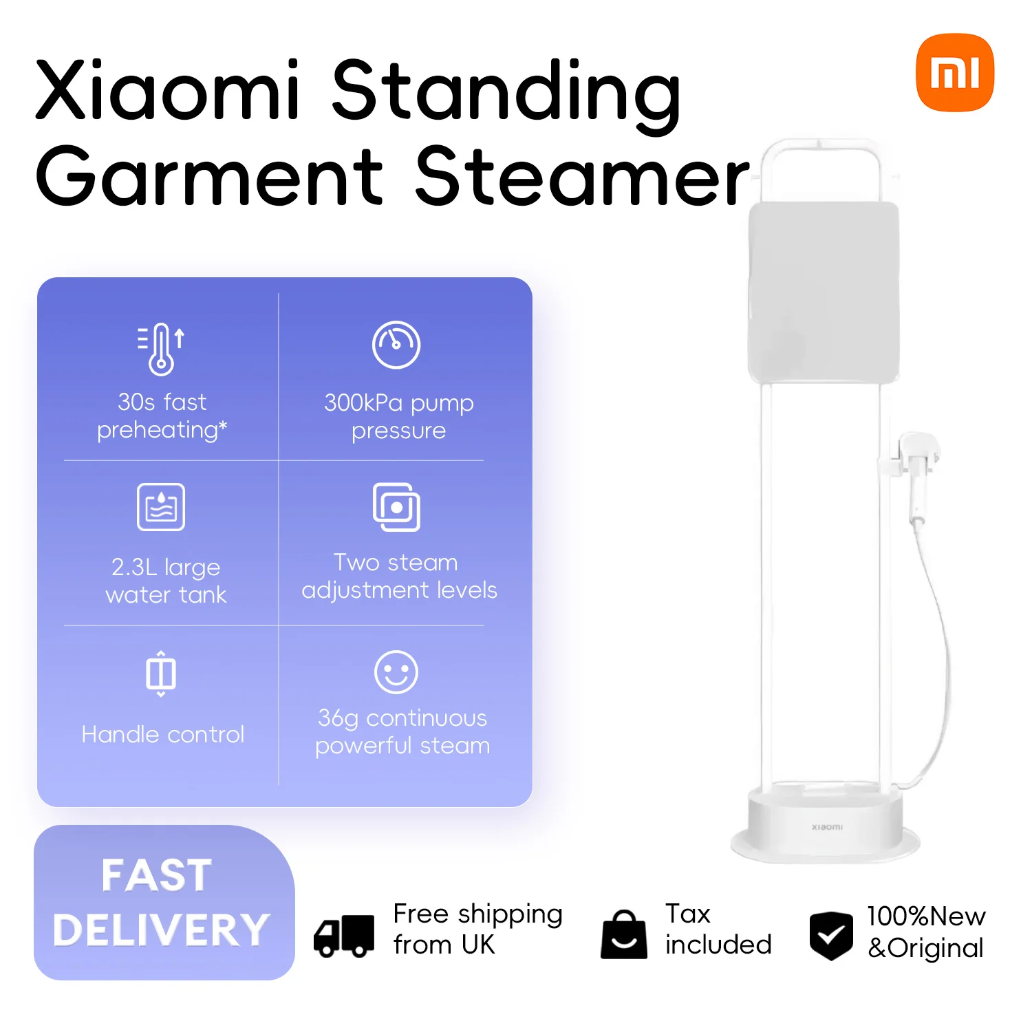 Xiaomi Standing Garment Steamer Iron Steam Presses Electric Steam Cleaner Supercharged Flat Ironing Clothes Generator Hanging