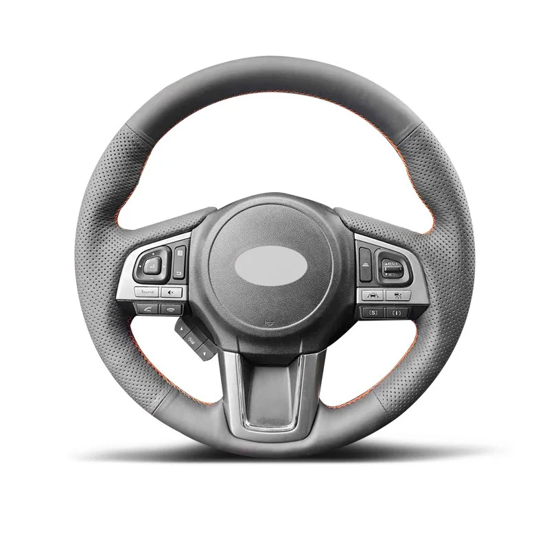 Genuine Leather Suede Steering Wheel Cover Wrap Orange Thread Car Accessoires Specifically for SUBARU LEGACY OUTBACK XV FORESTER