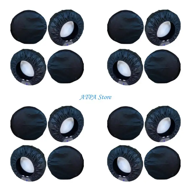 

U13C Black Premium Tire Guards 4 Pack For SUV Truck Trailer 21-32 Inch Anti UV Dust