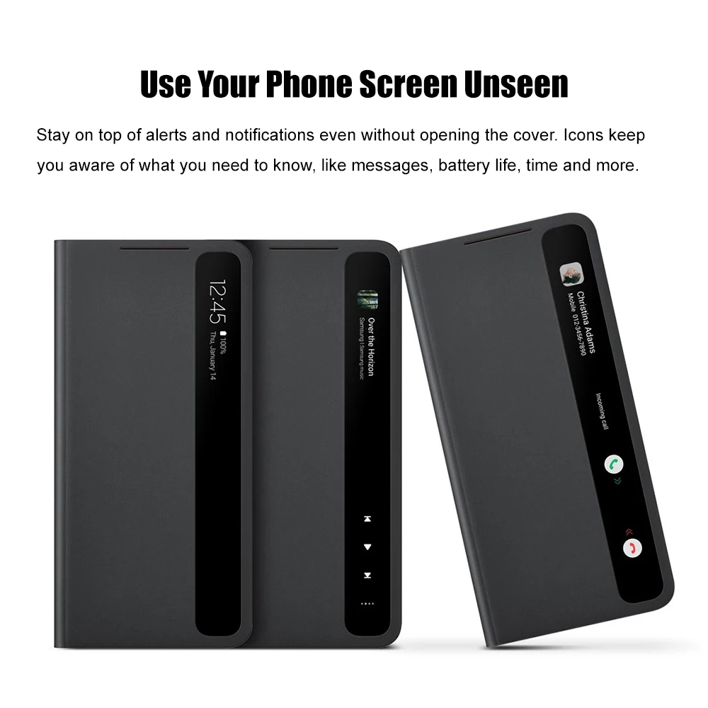 Original For Samsung Galaxy S21+ Mirror Cover Clear View Phone Case for Galaxy S21+ S21Plus S-View Flip Cover Intelligent Cases