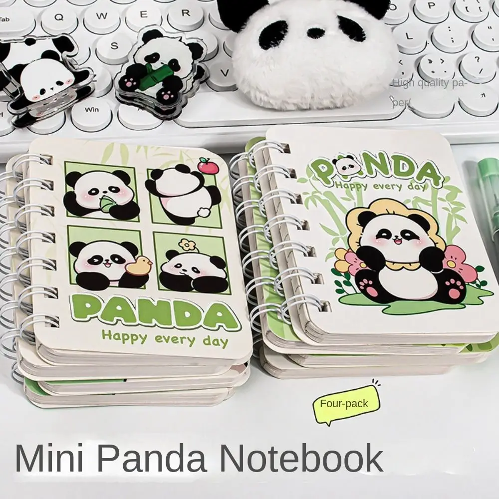 4PCS New A7 Capybara Notebook Horizontal Line Kawaii Ring Binder Notepad Capybara Panda Portable Hand Account Book Students