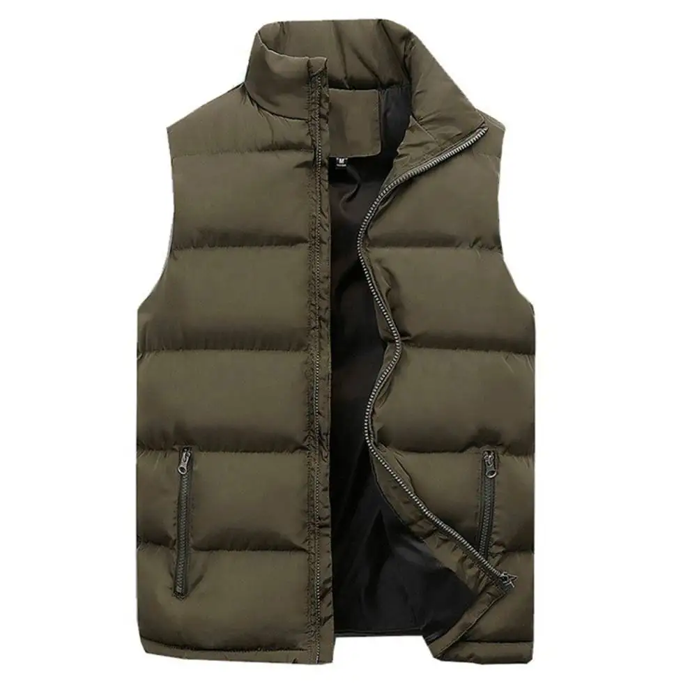 Herfst Wintervest Heren Opstaande Kraag Tanktops Winddicht Vest Mouwloze Jas Heren Dames Dons Katoenen Bovenkleding