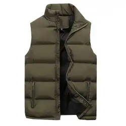 Autumn Winter Waistcoat Men's Stand Collar Tank Tops Windproof Vest Sleeveless Jacket Coats Men Women Down Cotton Outerwear