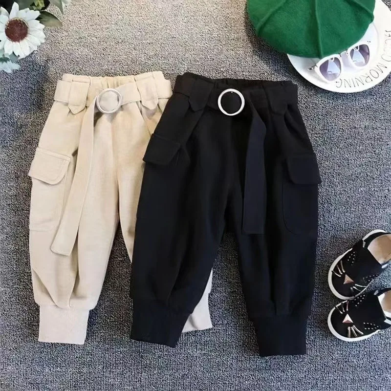Teenager Girls' Boys Cargo Pants Children's Trousers Pockets Pants Spring & Autumn Fashionable Loose image 2