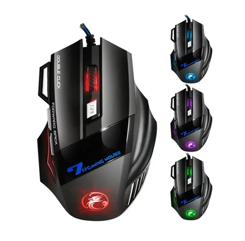 Mouse Gamer com Fio para PC Desktop, Ergonômico, Silencioso, com Retroiluminação LED USB - Brasil