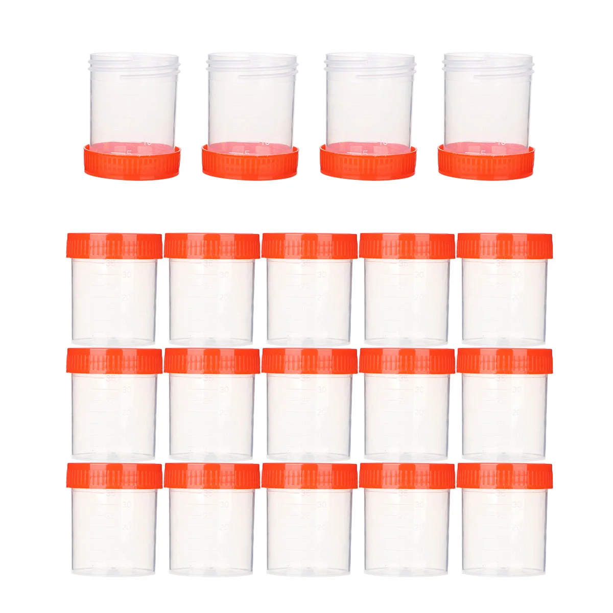 50 Pcs/1 Pack 40ml Plastic Specimen Sampling Cup Practical Urine Sealed Container with Spiral Cover for Laboratory Use (Random C