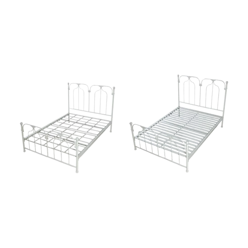 White Metal Full Size Bed Double Luxury Iron Girls Modern Loft Bedroom Beds King Small Princesse Camas De Dormitorio Furniture