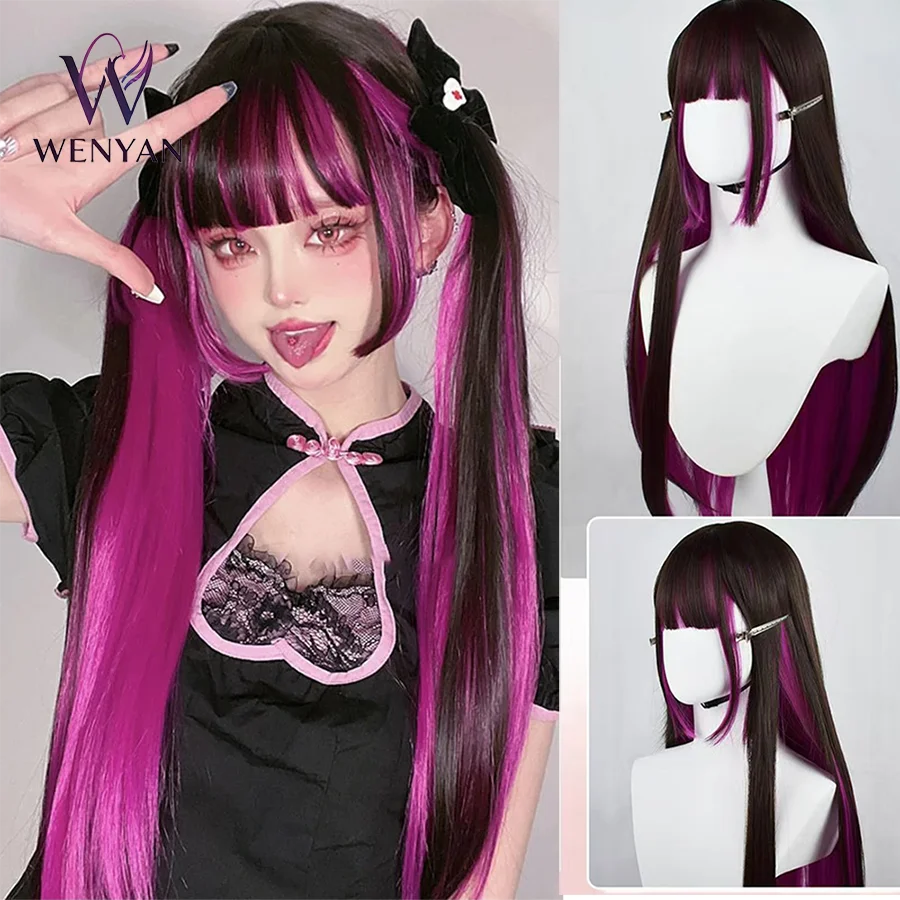 perucas-sinteticas-vermelhas-e-roxas-de-30-polegadas-para-mulheres-com-franja-hime-cut-e-tingimento-degrade-para-festas-de-halloween-e-cosplay-com-efeito-meio-e-meio-colorido