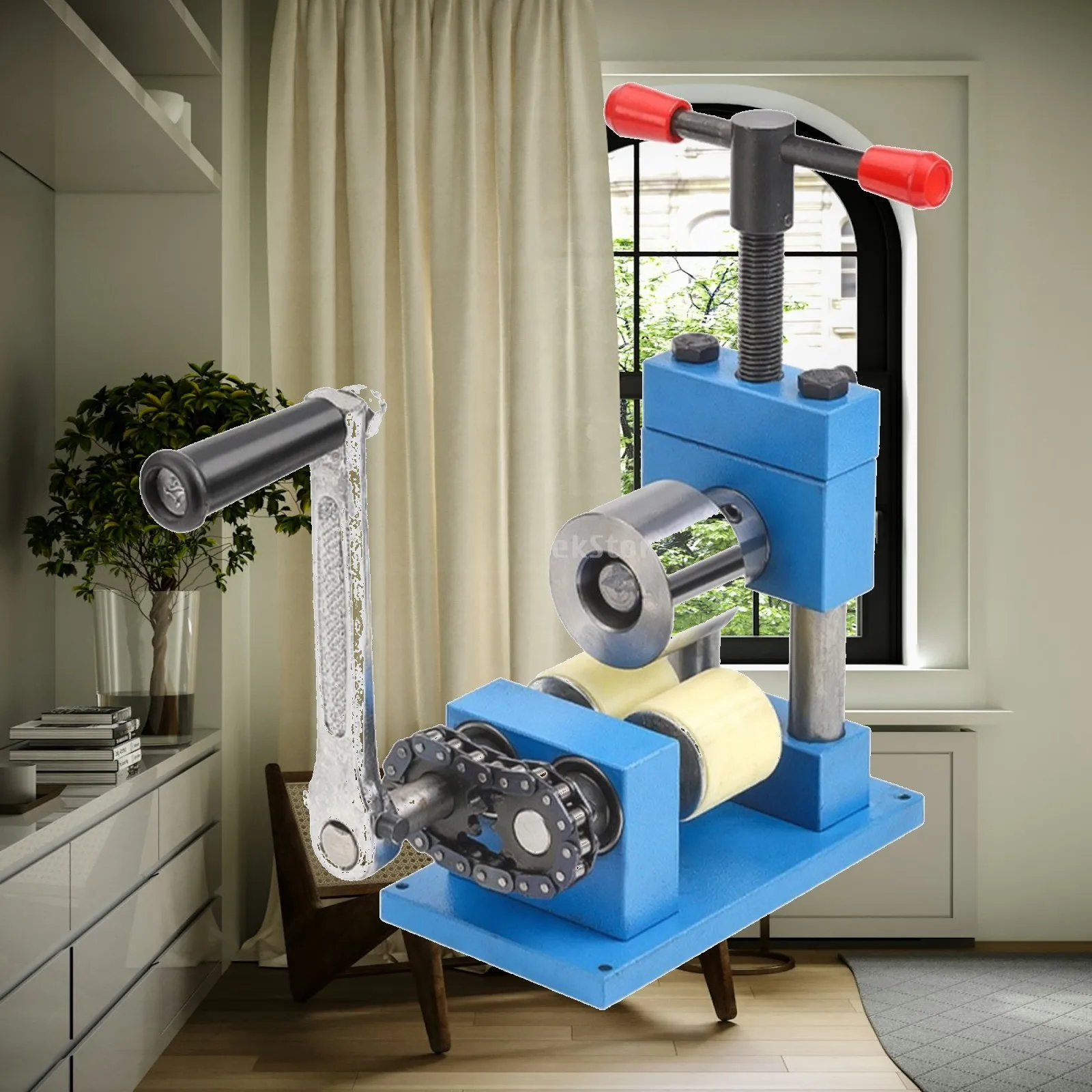 Hand-Operated Circular Band and Bangle Rolling Machine Adjustable Compact Jewelry Bender with Chain Drive for Metalworkers