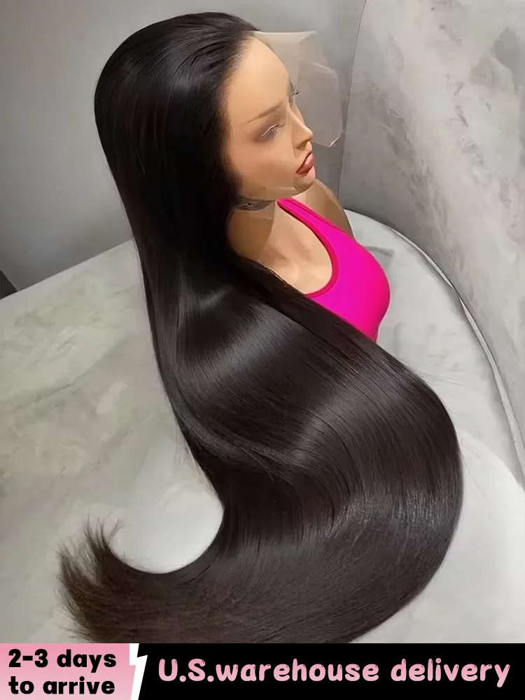 40 50 بوصة 13x6 العظام مستقيم HD شفاف الدانتيل الباروكة الأمامية 250 الكثافة الدانتيل الجبهة خصلات الشعر المستعار الإنسان 360 شعر مستعار دانتيل كامل للنساء