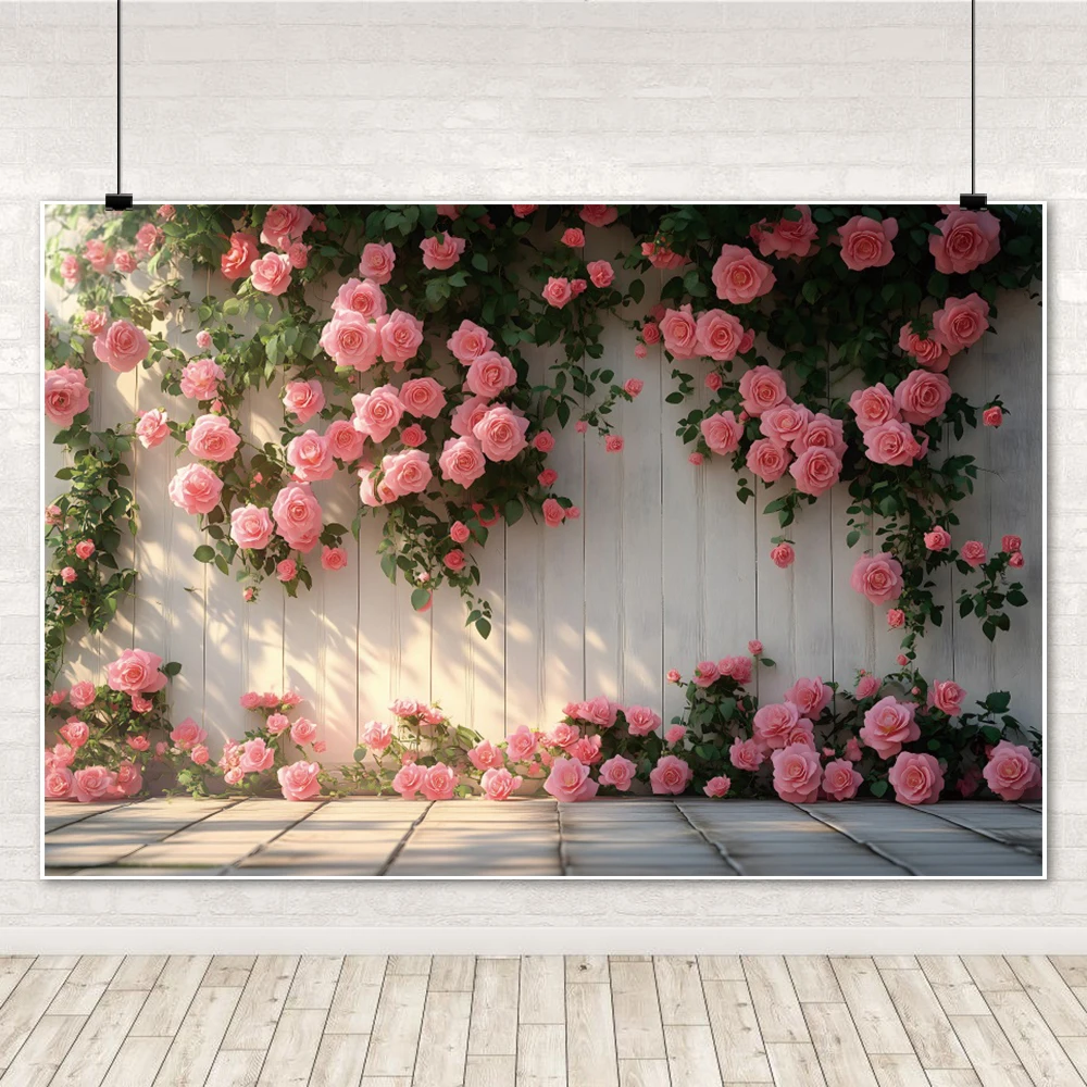 Flower Fence Spring Wedding Party Background Easter Mother's Day Child Adult Portrait Birthday Photography Backdrop Photo Booth