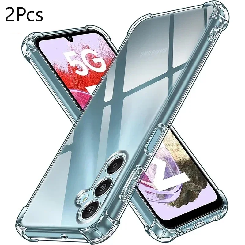 

2pcs Luxury Shockproof Silicone Clear Soft Case For Samsung Galaxy S24 S23 S25 FE S22 Plus Note 20 Ultra Transparent Back Cover