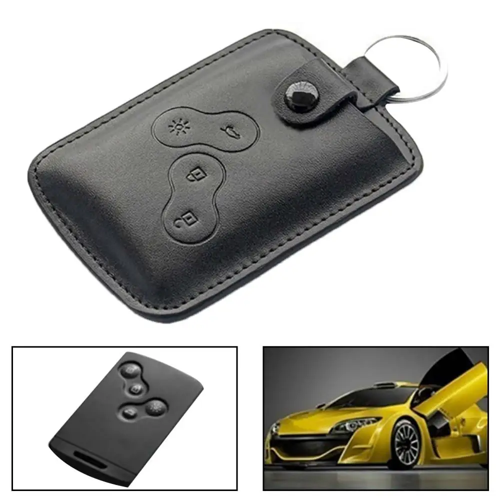 New Fashion Genuine Leather Car Key Cover Case Bag for Renault Scenic with Keyring