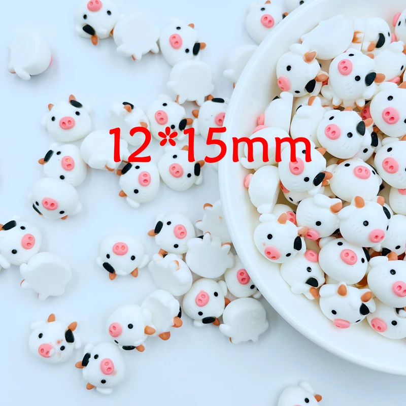 20 Pcs New Cute Mini Cartoon Young Cow Flat Back Resin Cabochons Scrapbooking DIY Jewelry Craft Decoration Accessories A63