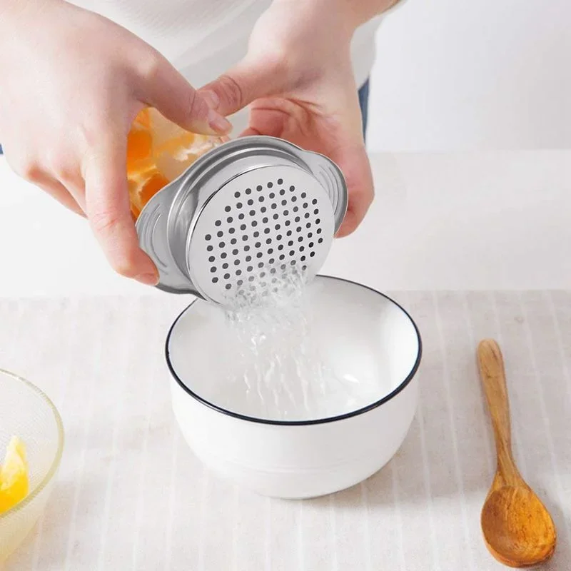 Tuna Can Strainer Stainless Steel Food Can Strainer Double Ear Non-Slip High Temperature Resistant Slag Filter