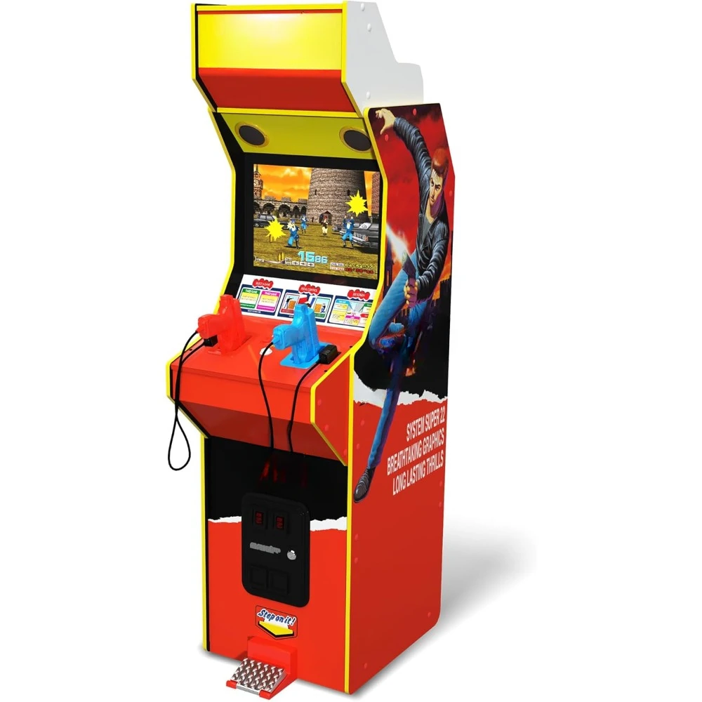 Resolution LCD Screen Multiplayer Time Crisis, Point Blank, & Steel Gunner Light Gun Arcade Machine w/ Stand Up Cabinet