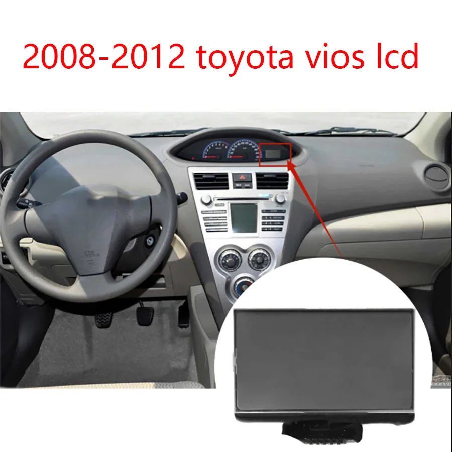 

2008-2012 For Toyota Vios LCD Screen Dashboard Black Display Capabilities Cluster Instrument Replacement