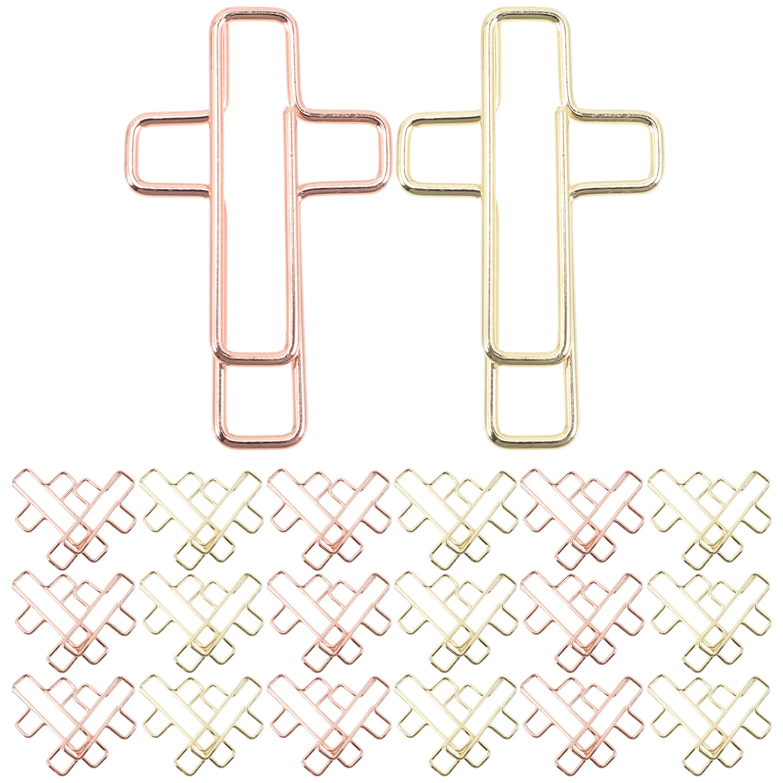 100pcs Cross Paper Clips Strong Clamping Metal Office File Document Fixing Book Reading Marking Small Practical Unique
